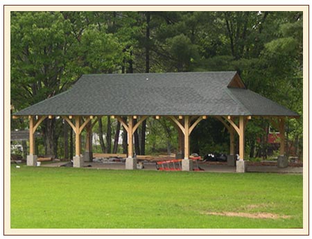 Maine Timber Frame Pavilion in Denmark's Bicentennial Park