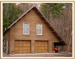 Timber frame carriage house in Naples Maine