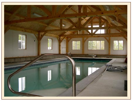 Timber Frame Pool House in Hiram Maine